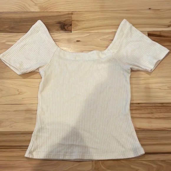 Z supply cream shirt crop top - Picture 3 of 4